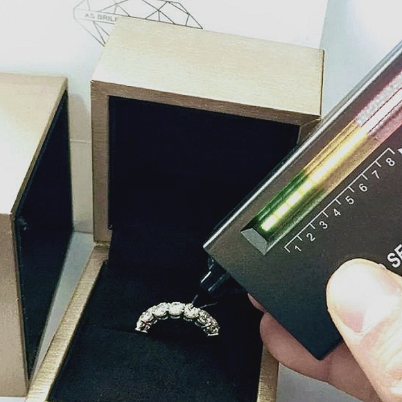 925 Sterling Silver 7 Stones Sparkly .7ct Moissanite Size 8 Eternity Ring - Picture 3 of 5